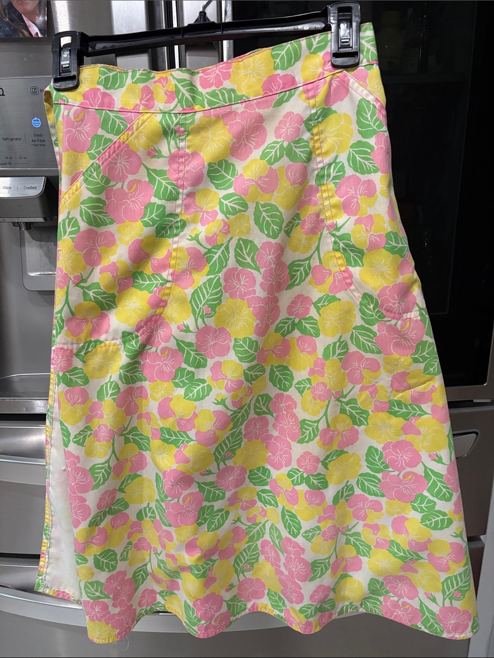 Lilly Pulitzer Pastel Floral A-Line Skirt in Pink, Yellow & Green